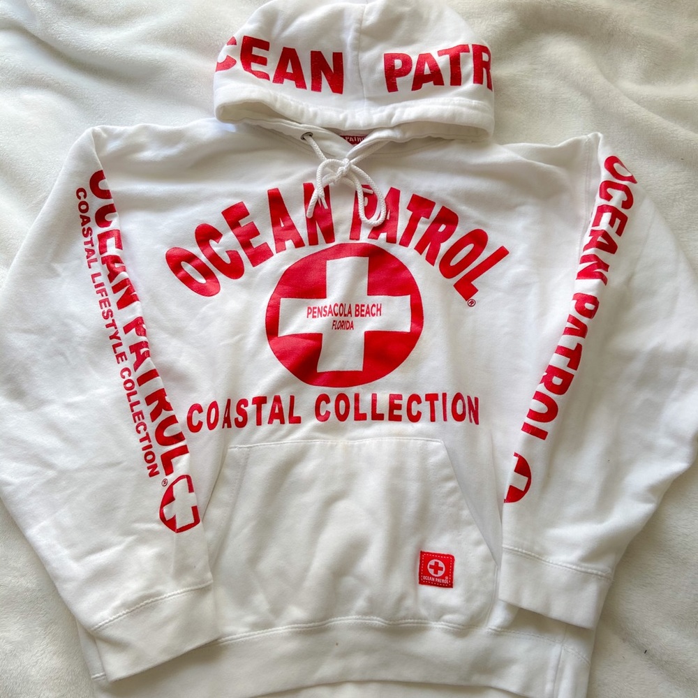 white lifeguard hoodie